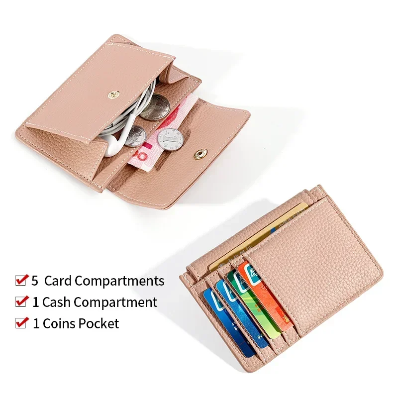 Envelope Women Card Holders Brand Business ID Credit Card Case Holder Female Soft Leather Mini Wallet Coin Cash Purse Ladies