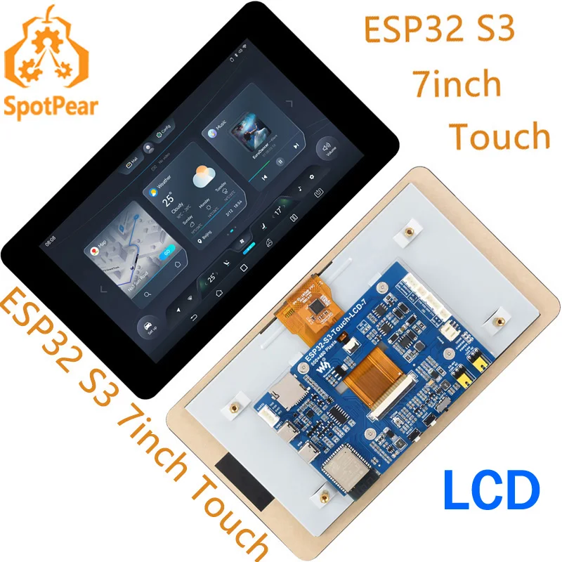 ESP32-S3 7inch LCD Display TouchScreen 800×480 WiFi Bluetooth CAN RS485 Sensor