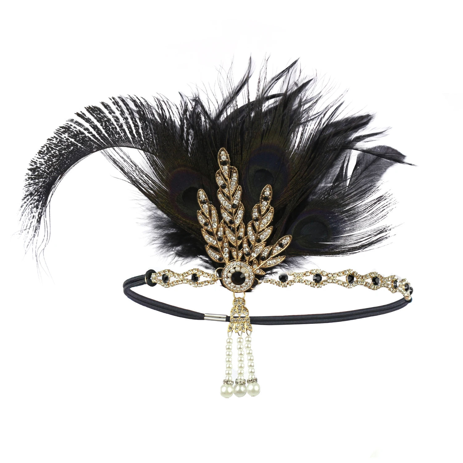 Tocado de plumas multicolor, diadema, accesorios para el cabello fiesta femenina, tocados elegantes, adornos para el cabello Premium