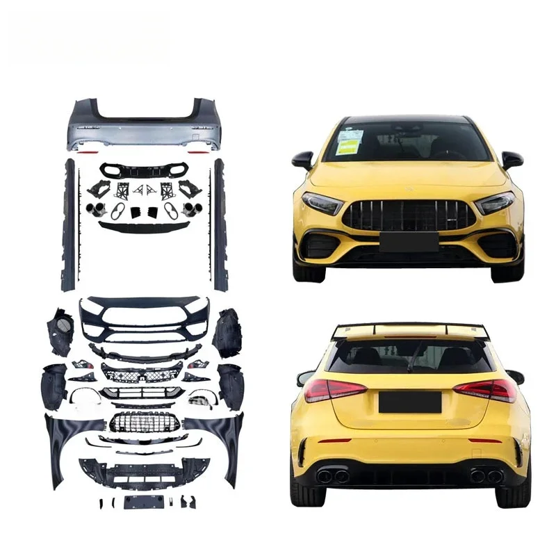 Heavy Duty Wide Body Kit Front Bumper Grille Side Skirt Facelift Sport Style Universal Fit Car Auto Exterior