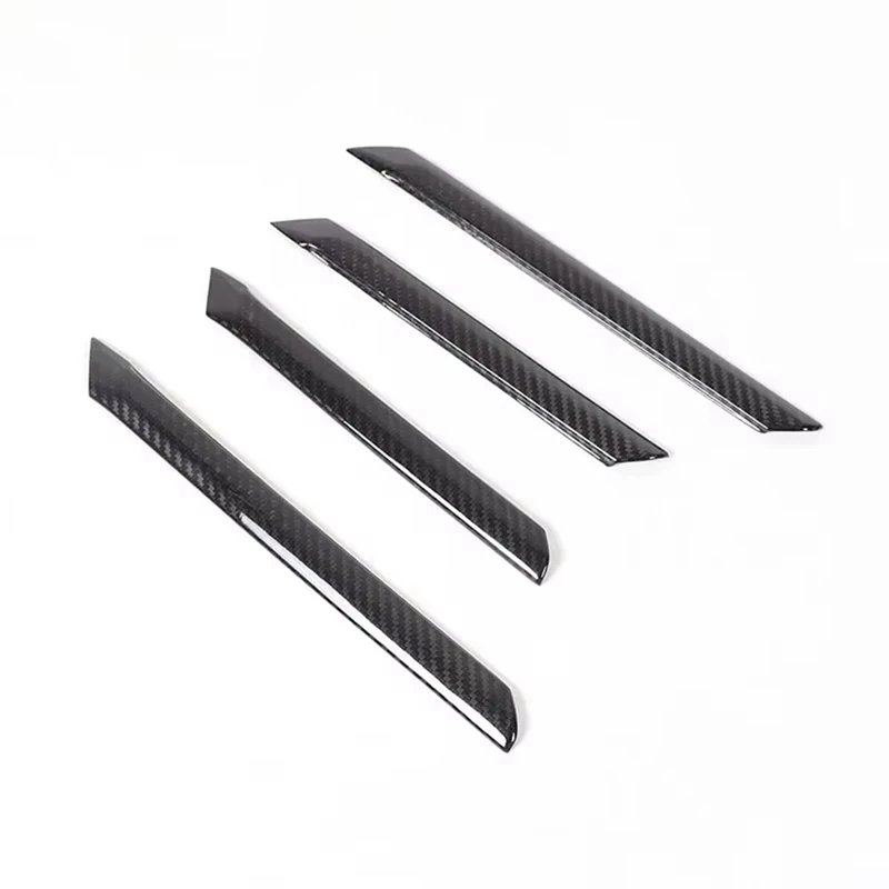 For BMW 5 Series G60 2024 Real Carbon Fiber Car Door Inner Handle Decorative Strips Stickers Interior Accessories