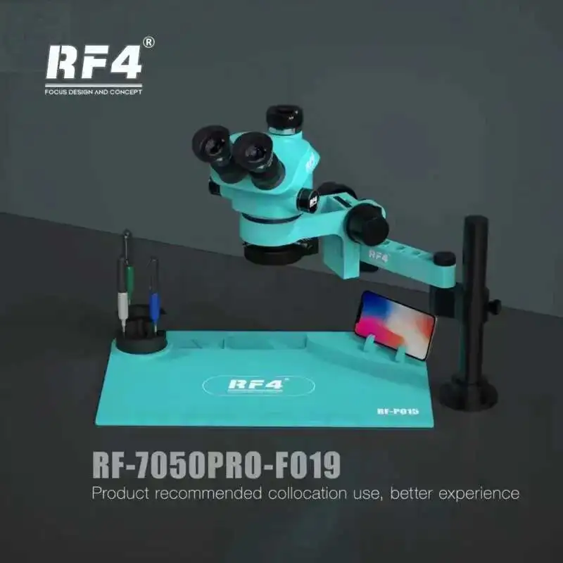 RF4 RF7050PRO F019 التكبير المستمر 7X إلى 50X WF10X/22M 360 درجة دوران مجهر ثلاثي العينيات