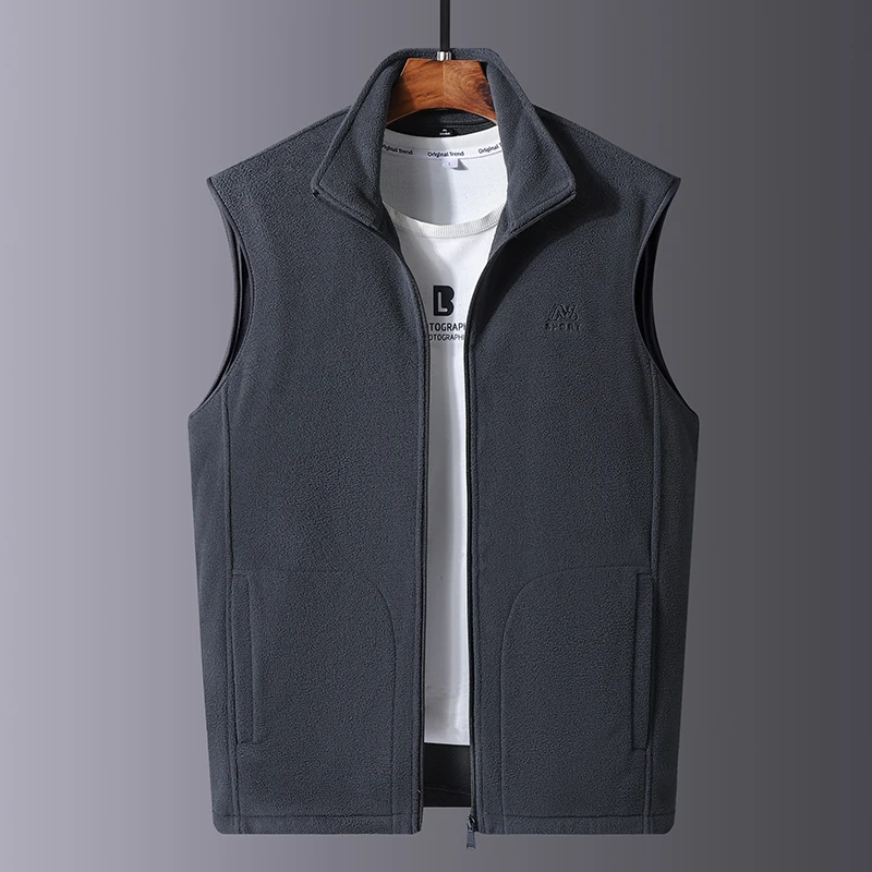 

Loose Fce Vest Men's Spring Autumn New Outdoor Casual Sports Running Stand Collar Jaet Autumn Winter Loose Outerwear