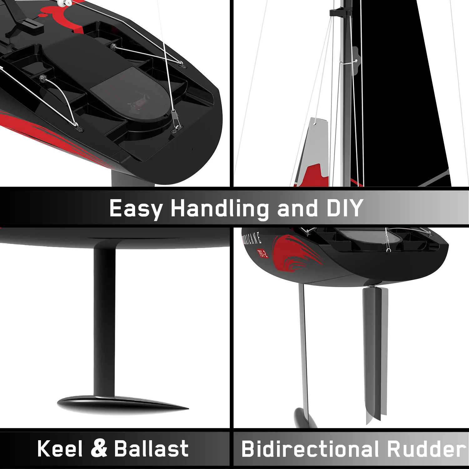 Modelo de vela de alta velocidad con Control remoto de 84 pulgadas, competición de 2 canales, navegación Rc, plástico Abs, juguete eléctrico para exteriores para niños, Gif