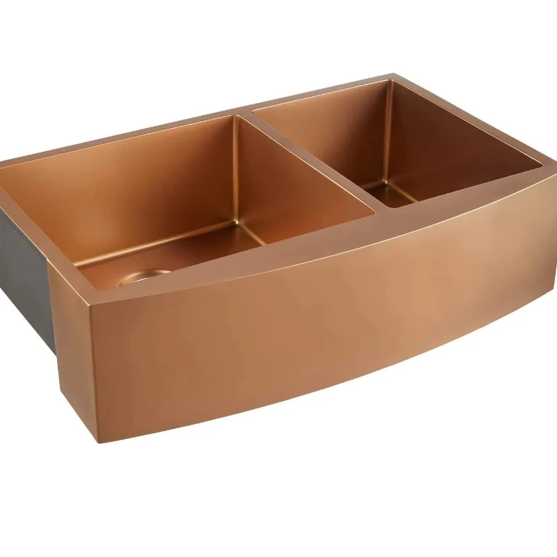 

36In Rose Gold Farm Sink Bathroom Apron Front Ceramic Kitchen Sink