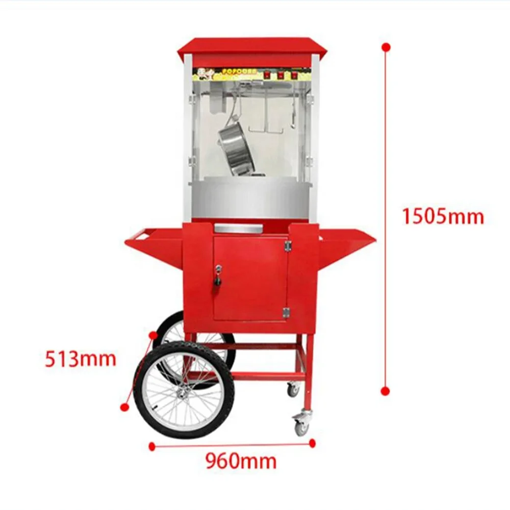 

Промышленная электрическая машина для приготовления попкорна с тележкой, хит продаж