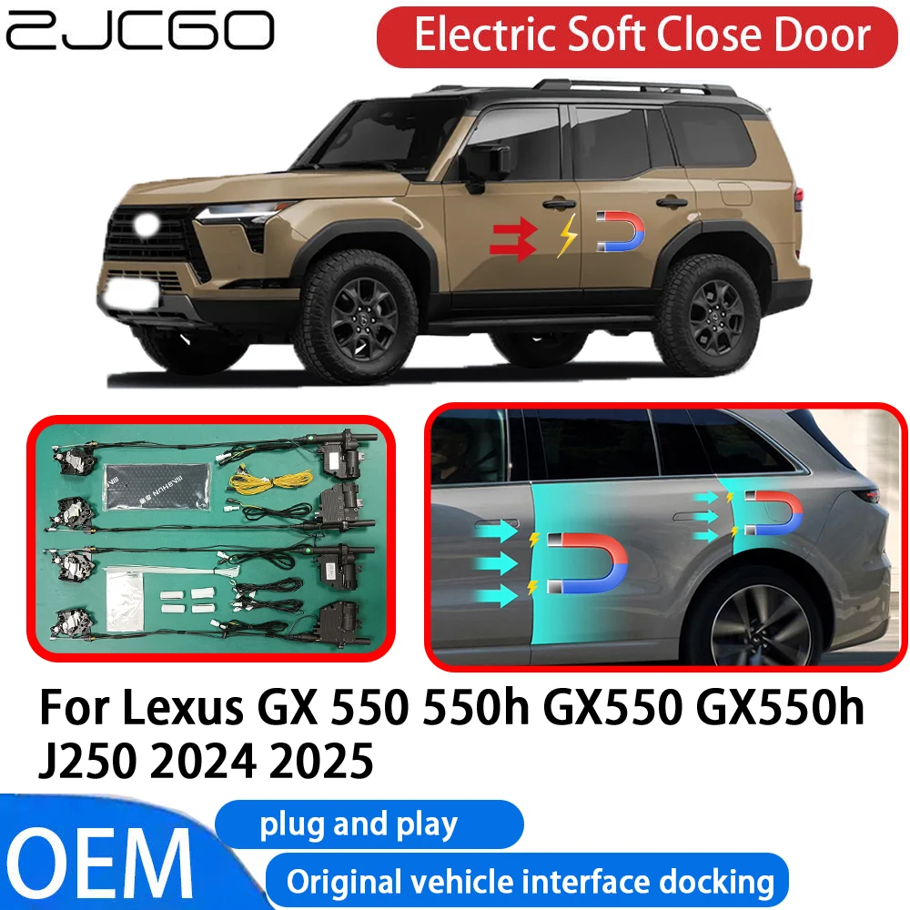 

ZJCGO for Lexus GX 550 550h GX550 GX550h J250 2024 2025 Car Automatic Electric Soft Close Door Closer System OEM Plug and Play