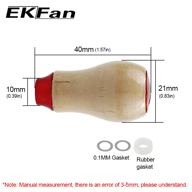 EKFan Soft Wood Fishing Reel Knob Suit For 1000-5000 Series SHI & DAI Spinning Tackle Accessories