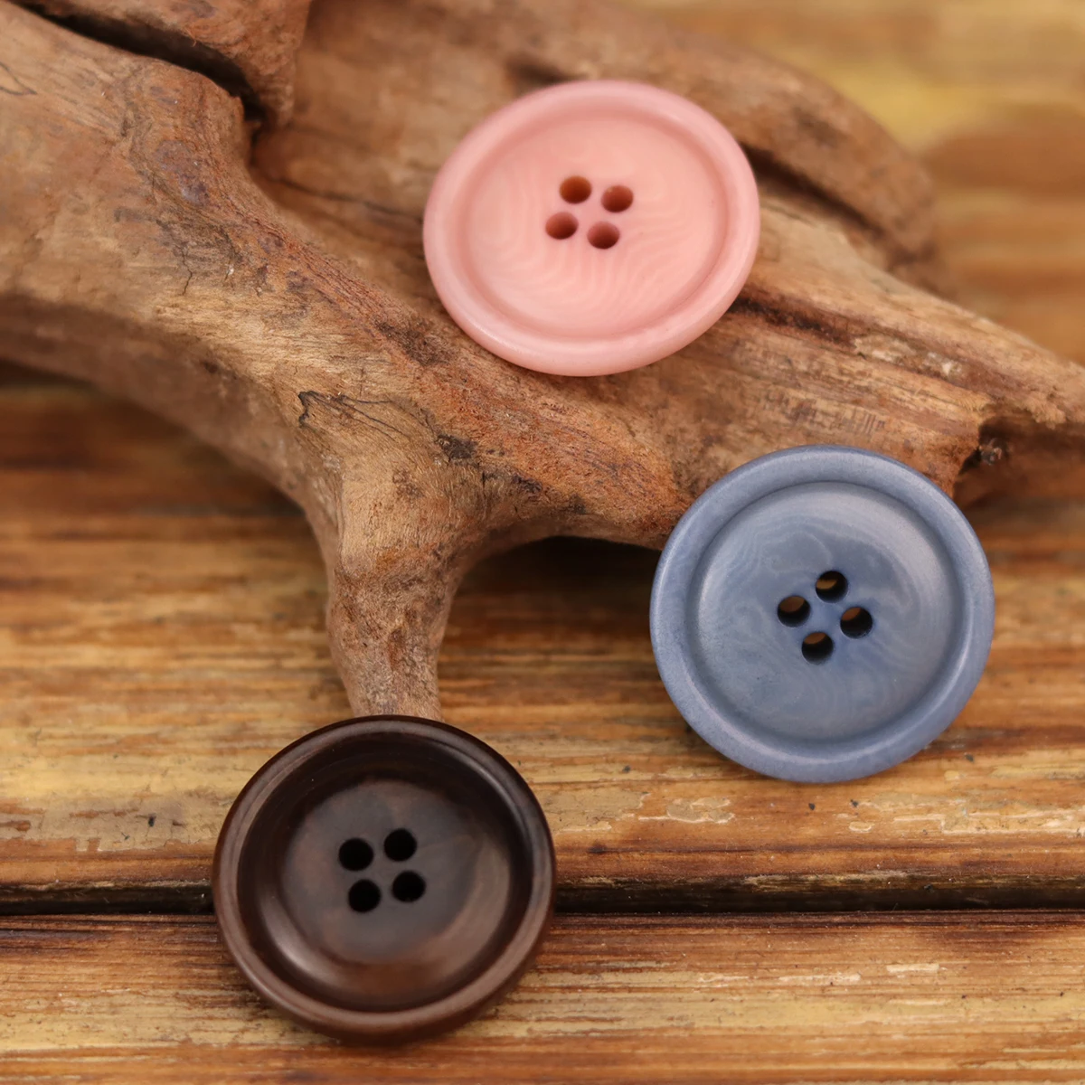 6pcs Pinky Coat Buttons For Clothing Natural Corozo Colorful Sewing Accessories Dark Brown Sky Blue Knitting Supplies