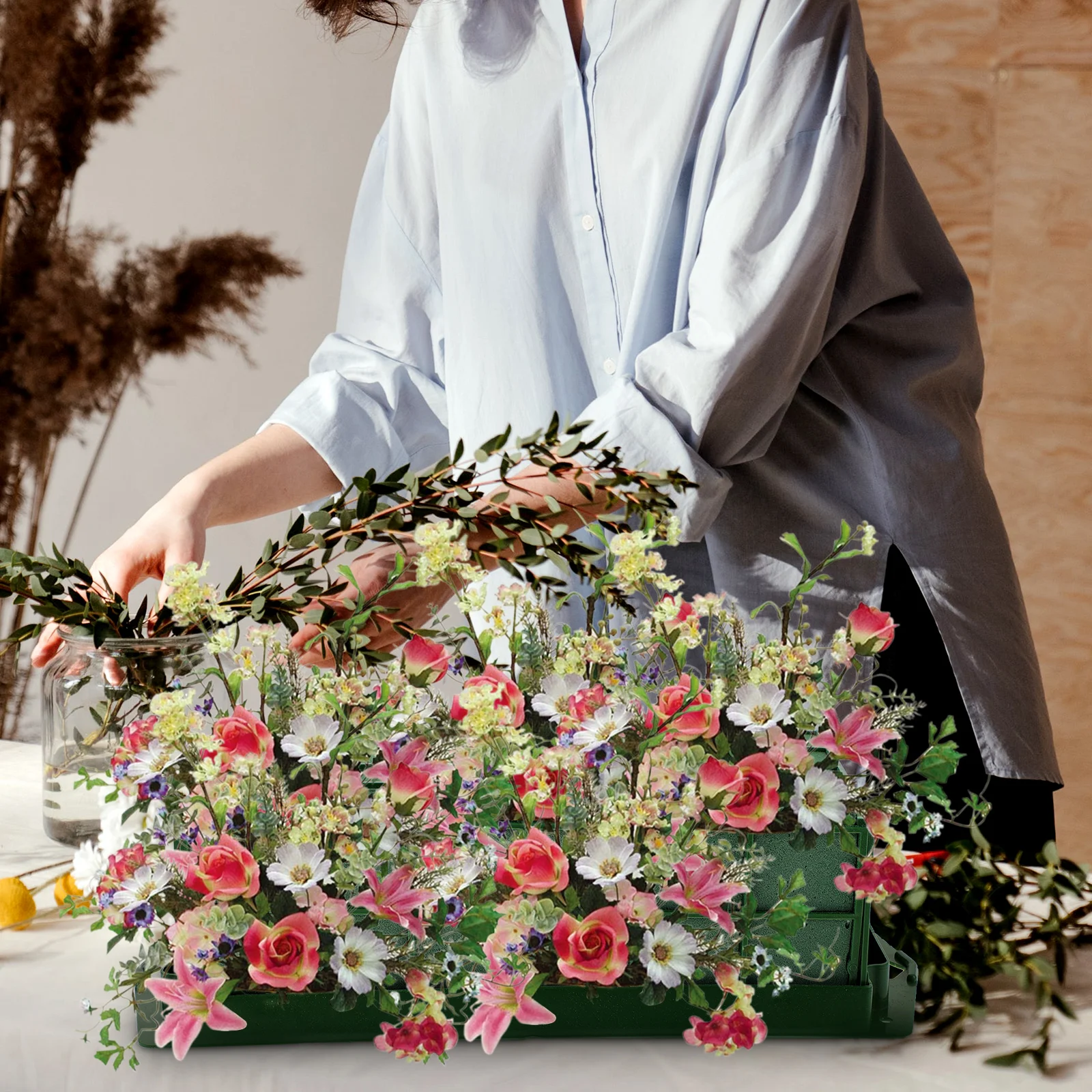 

2pcs Floral Foam Cage For Fresh Flowers, Wedding Decor, Craft Flowers, Floral Supplies, Wet Foam Blocks, Flower Arrangement