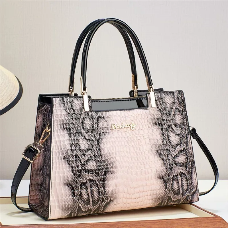 Retro Crocodile Pattern Light Luxury Shoulder Bags Women\'s 2023 Fashion Handbag Texture PU Commuting Crossbody Bag New Versatile