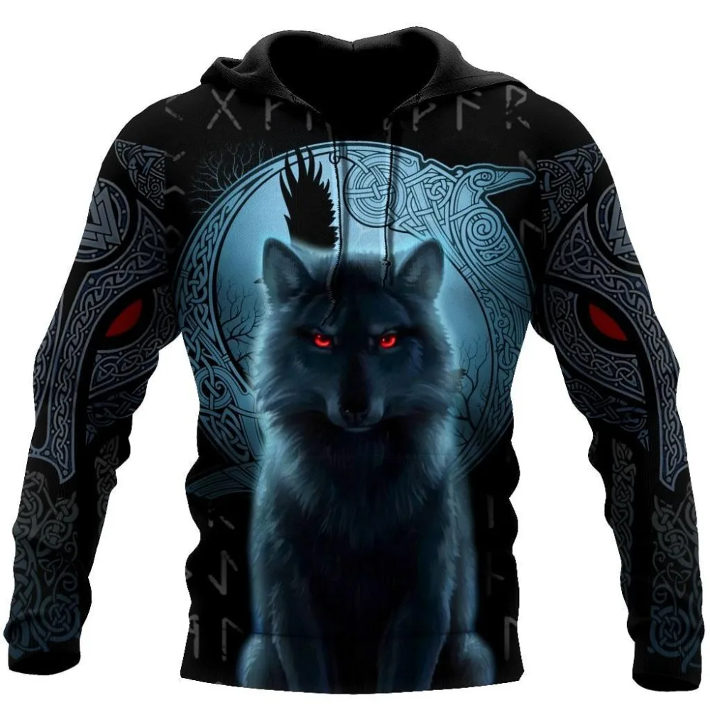 Fenrir Viking Wolf And Moon 3D Printed Unisex Deluxe Hoodie Sweatshirt Streetwear Zip Pullover Casual Jacket Tracksuit