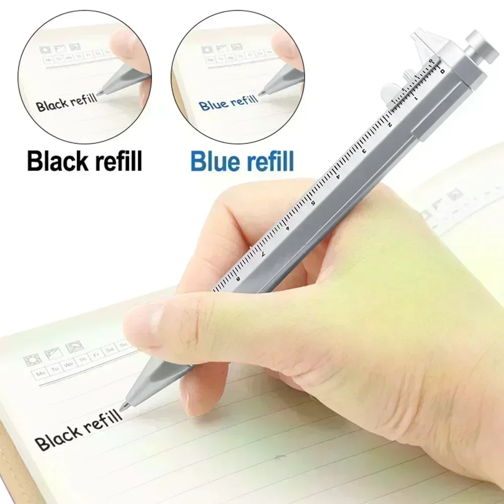 Penna a inchiostro Gel di plastica calibro a corsoio 2 In 1 penna a sfera con calibro a corsoio Non tossico e innocuo penna a sfera a rullo con calibro a corsoio