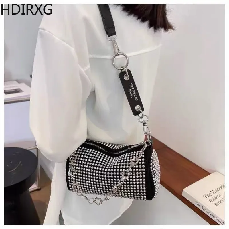 Mini Shoulder Bag Luxury Evening Handbags New Zipper Fashion Designed Ladies Rhinestones Shine Shopping Hand Bags for Girls