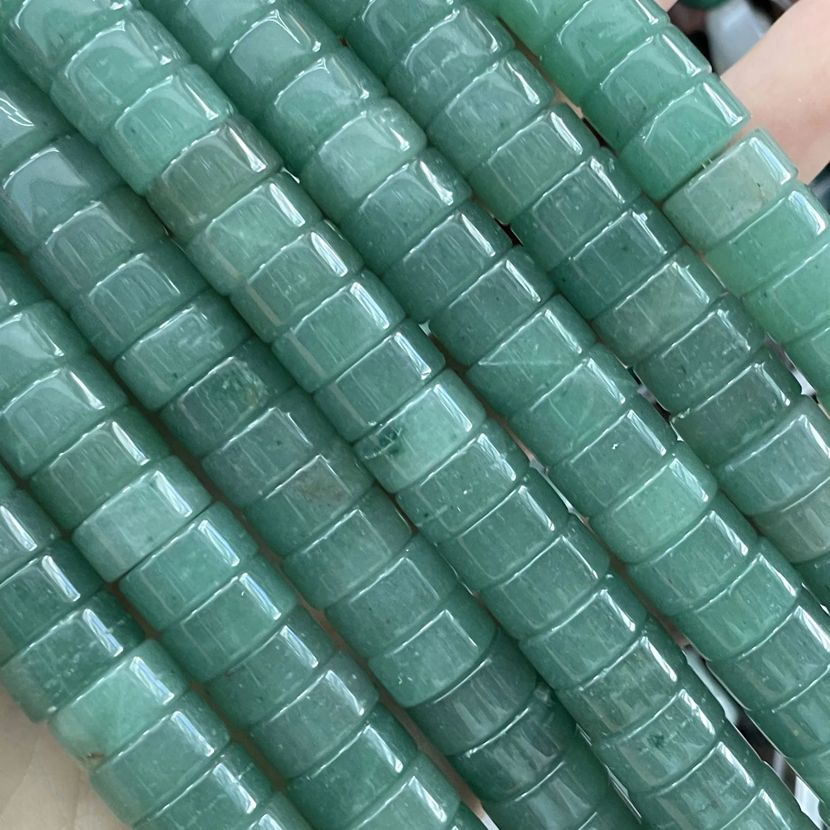 Naturstein-Rondelle-Agat-Quarz-Jade-Flachrunde-Abstandsperlen für Schmuckherstellung, DIY-Armband-Halsketten-Zubehör 6X12MM – Detail 14