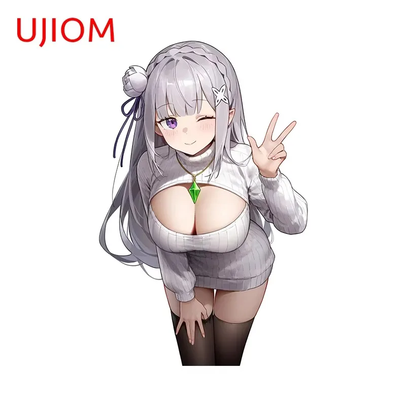 UJIOM for Huge Breasts Emilia Anime Wall Stickers Alluring Graffiti Design Waterproof Decals Living Room Closet Bathroom Decor