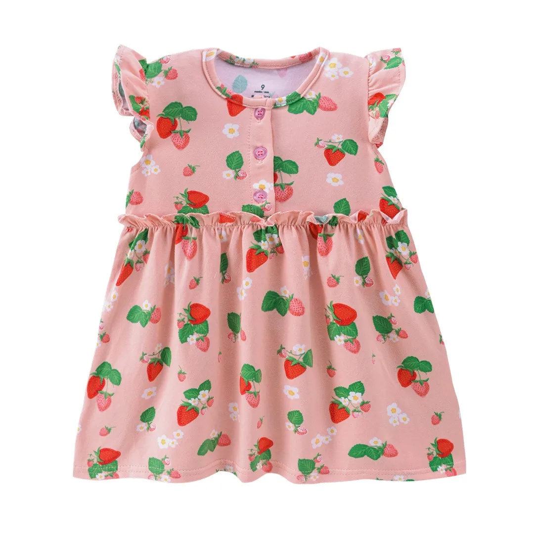 100% Cotton Floral Dresses Baby Girls Summer Multi Pattern Clothes Infant Babe Kids Princess Dress for 9-36Months Child