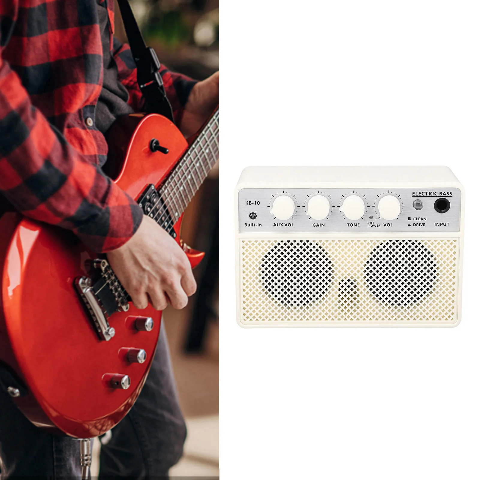 BT Bass Speaker Dual Channel Portable Rechargeable Electric Bass Amplifier 10W DC5V 1A Bass Amplifier Electric Bass Amplifier
