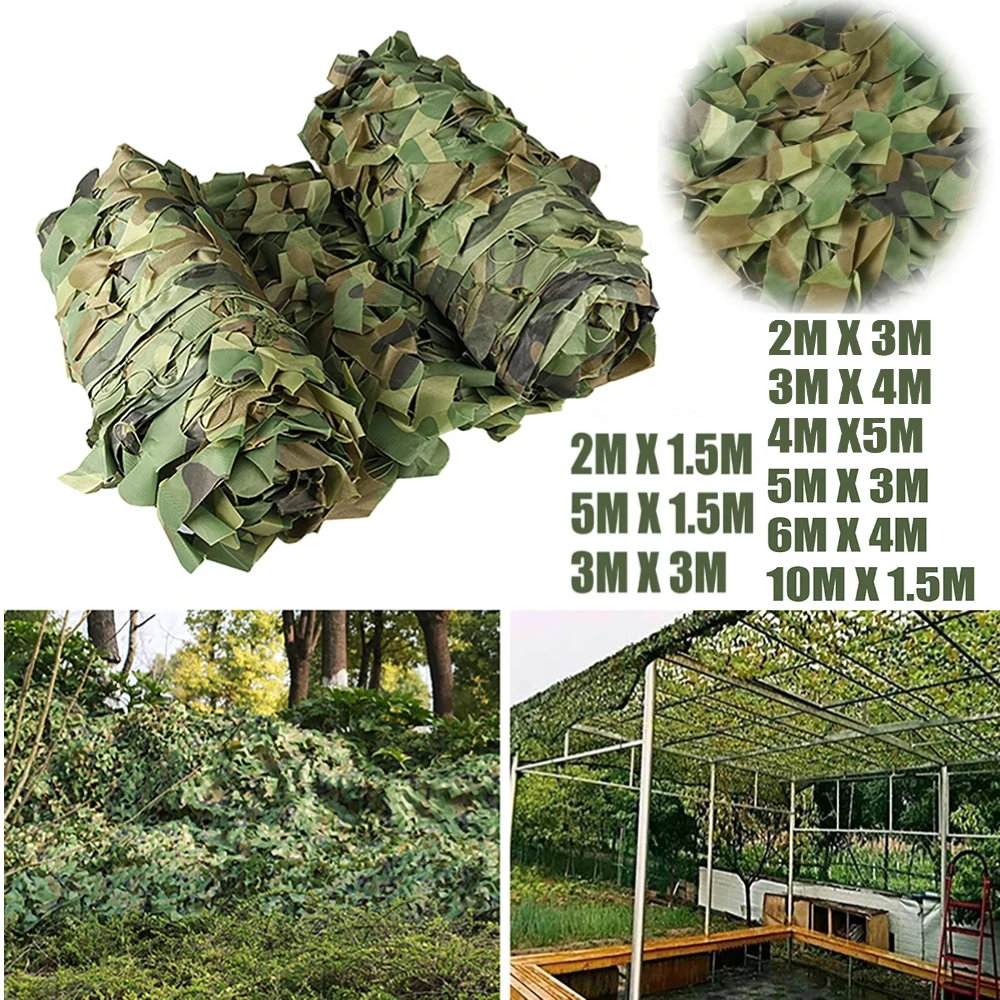 Camo Netting Hunting Camouflage Net 3Mx5M 4Mx6M Woodland Army Training Sunshade Mesh Nets for Car Camping Party Sun Shelter