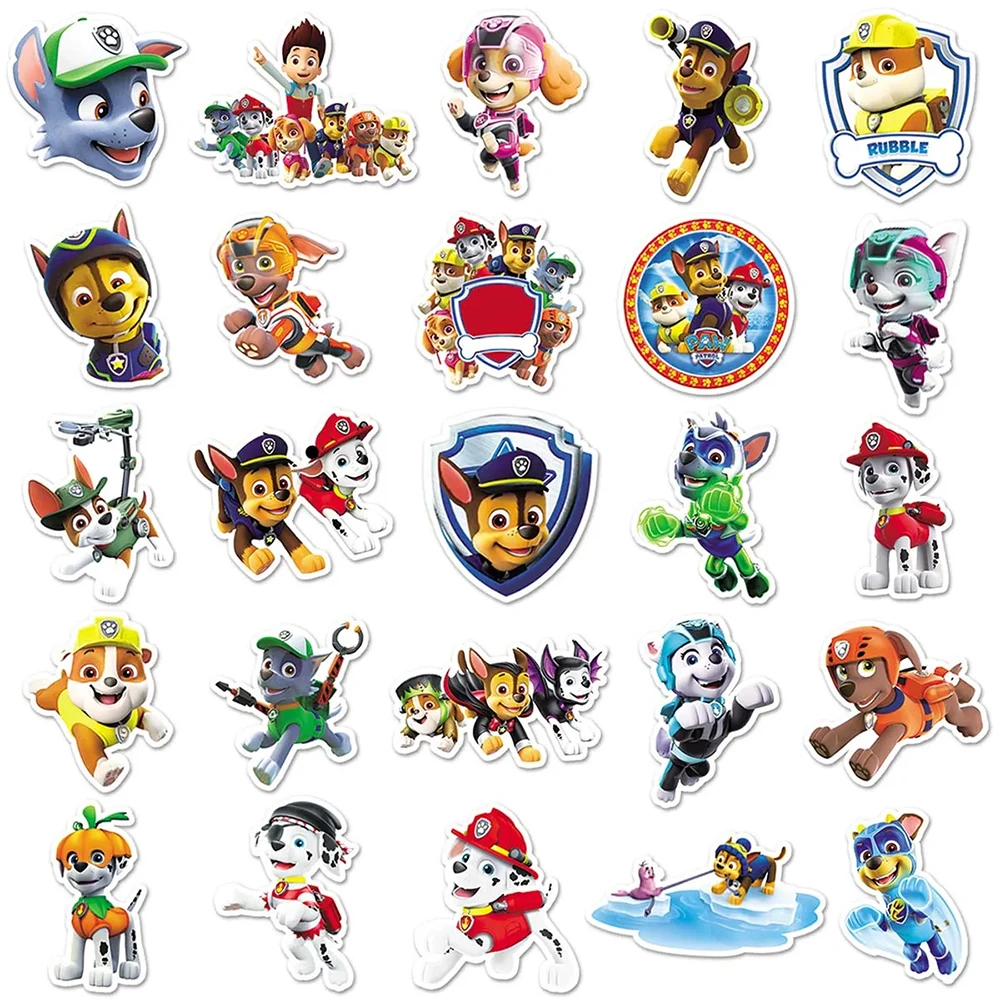10/30/50PCS Cute PAW Patrol Cartoon Stickers DIY Decals Decoration Phone Skateboard Graffiti Funny Sticker Toy Gift for Kids