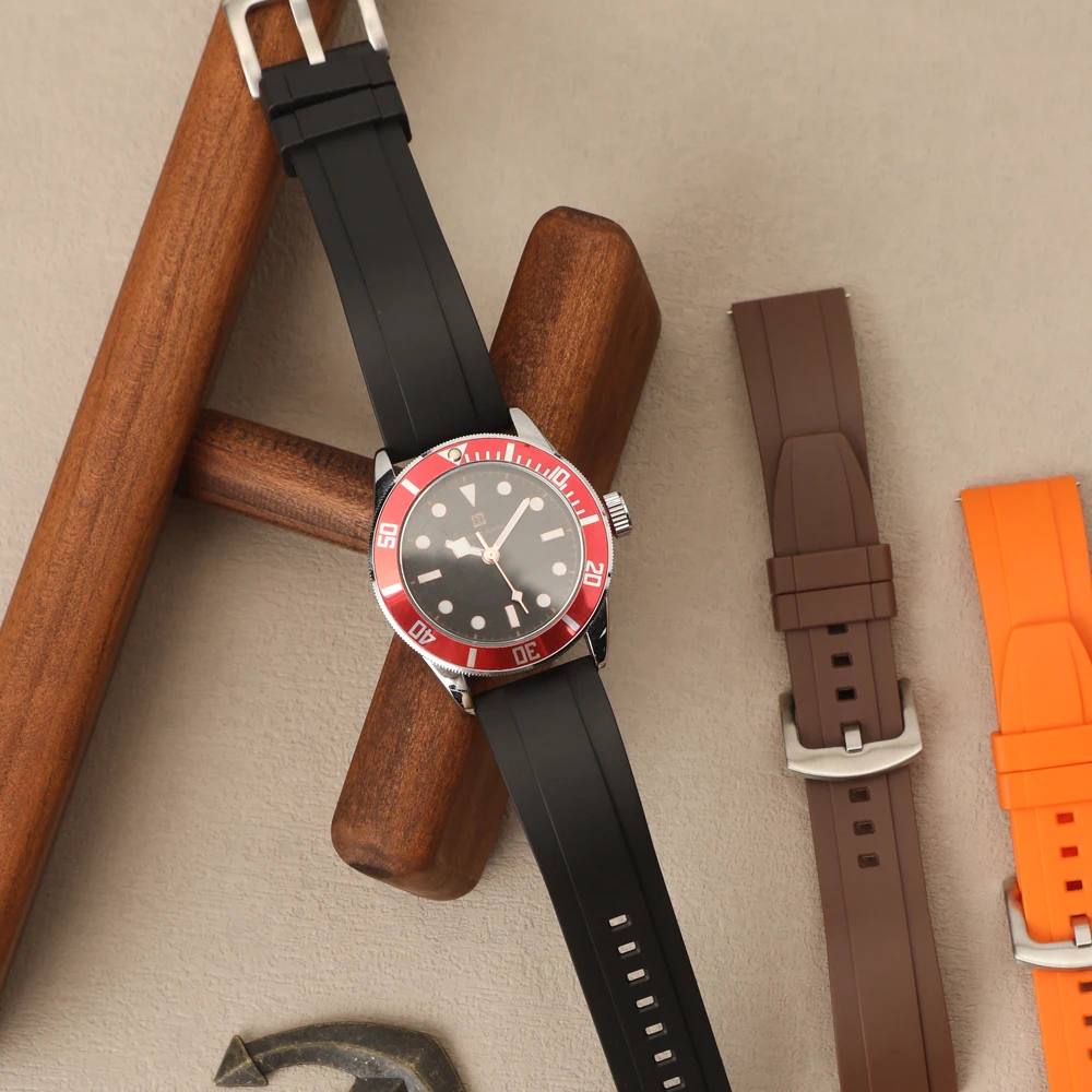 Correa de reloj de silicona Premium de 18mm, 19mm, 20mm, 21mm, 22mm y 24mm, correa de goma de liberación rápida para Omega, Blancpain, correa de reloj Seiko