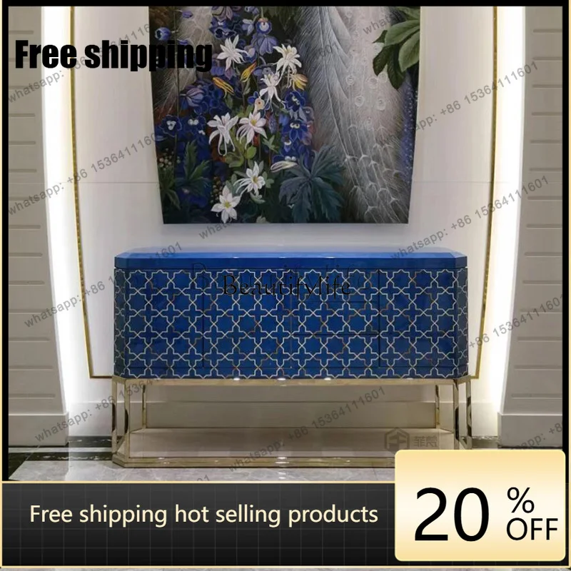 Factory Direct Entry Porch Cabinet Solid Wood Household Locker Villa Luxury Cabinet Dining Side Multi-functional Decorative