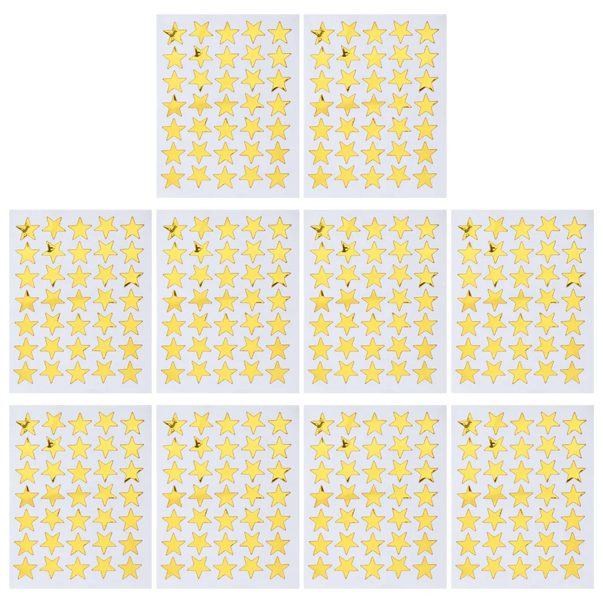

10 шт. наклеек-звездочек с золотым блеском из ПВХ, съемные, самоклеящиеся, для поощрения учеников, для детских классных таблиц и сертификатов