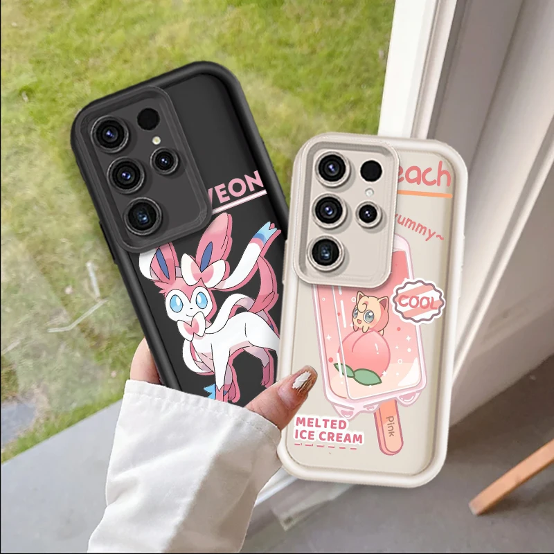 

Cute P-Pokémon Anime For Samsung Note 20 S24 S23 S22 S21 S20 Ultra Plus FE A25 A23 A22 A15 A31 5G Eye Ladder Back Phone Case