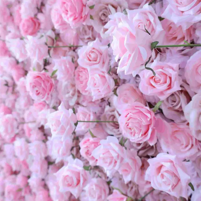 Grand Wedding Series 3D Pink Rose Gradient Rolling Up Cloth Curtain Flower Wall Wedding Backdrop Turf Plants Wall Party Prop