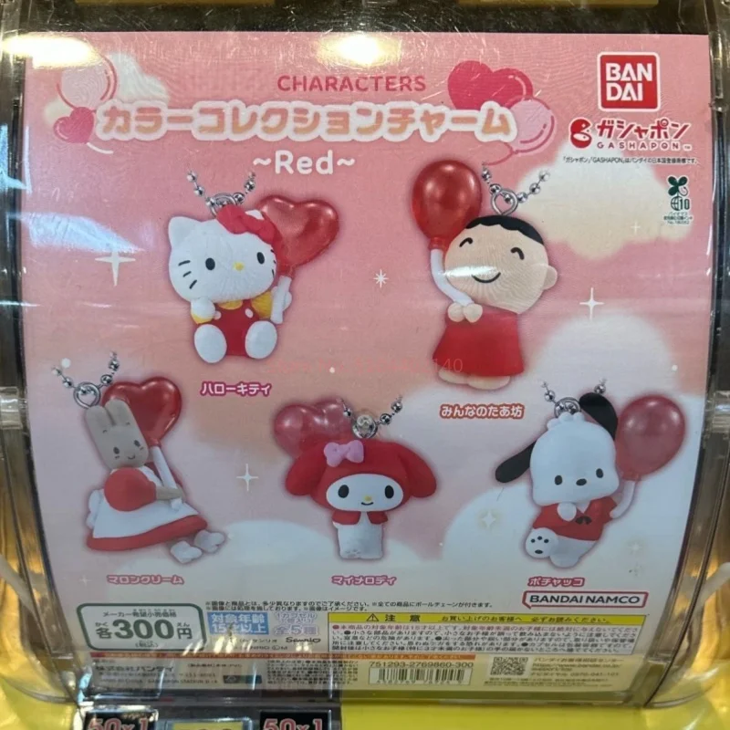 Hot Genuine Bandai New Gashapon Red Characters Hello Kitty Melody Pochacco Marroncream Collectible Anime Pendant Decoration Toy - view 5