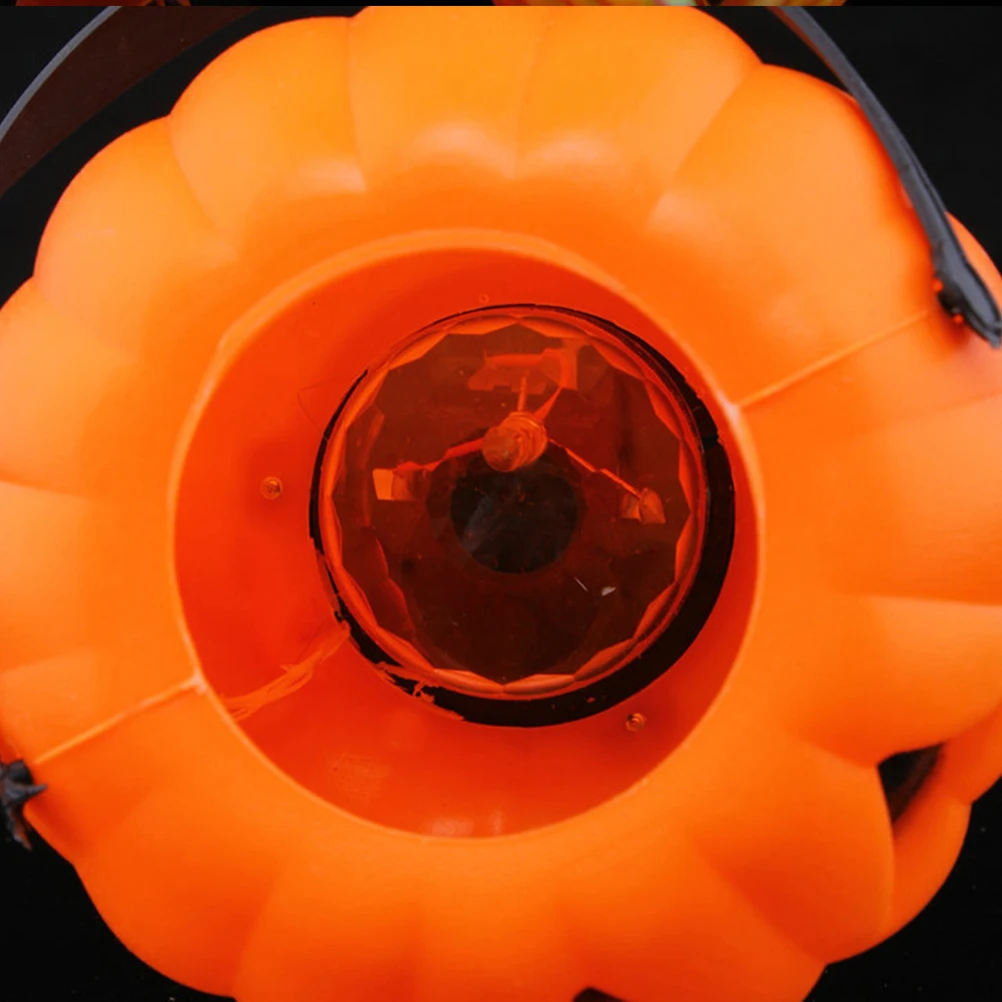 

2pcs Glowing Jack-O-Lantern Halloween Pumpkin Decor Bucket Candy Light Party Supplies Trick Treat Portable Plastic Lanterns Led