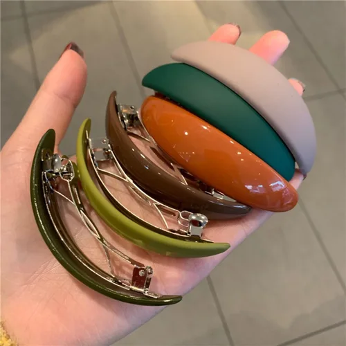 Pinzas para el cabello geométricas coreanas mate, pasadores semicirculares elegantes para mujer, horquillas, soporte para cola de caballo, accesorios para el cabello de moda