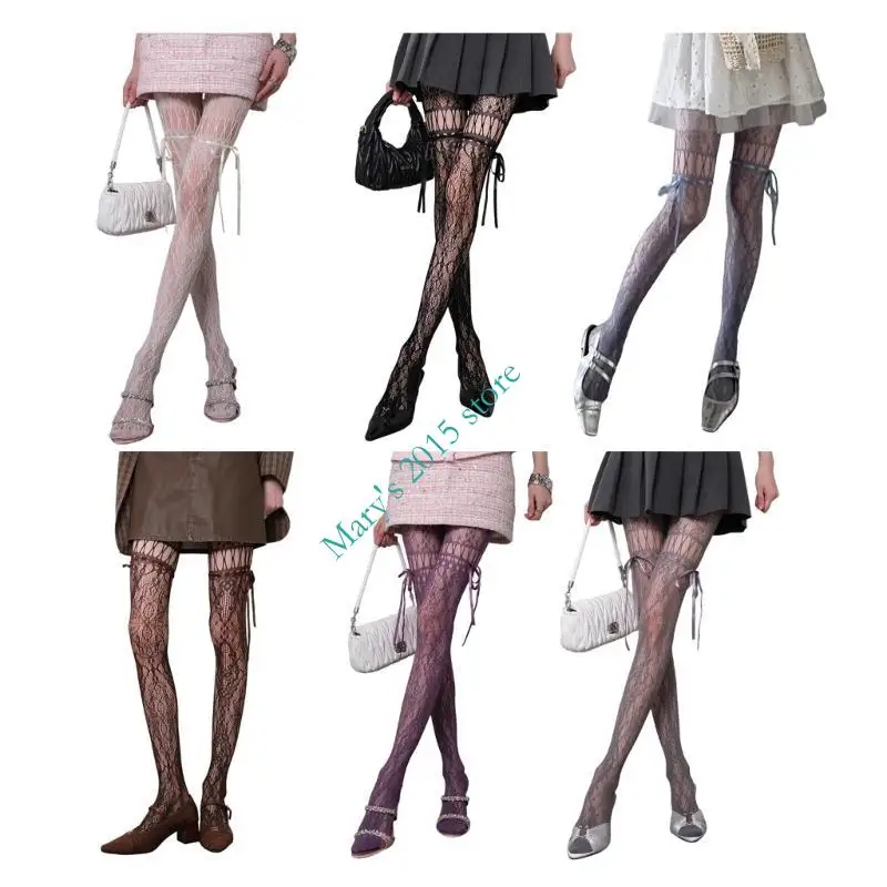 

E15F Women's Garter Belt Tights Patterned Thigh High Stockings Tights High Waist Pantyhose Suspender Pantyhose Gifts