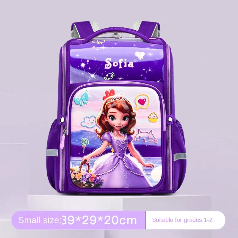 

Disney Orthopedic School Bag For Boy Girl Sofia Elsa Spider Man Primary Student Shoulder Backpack Large Capacity Light Mochilas