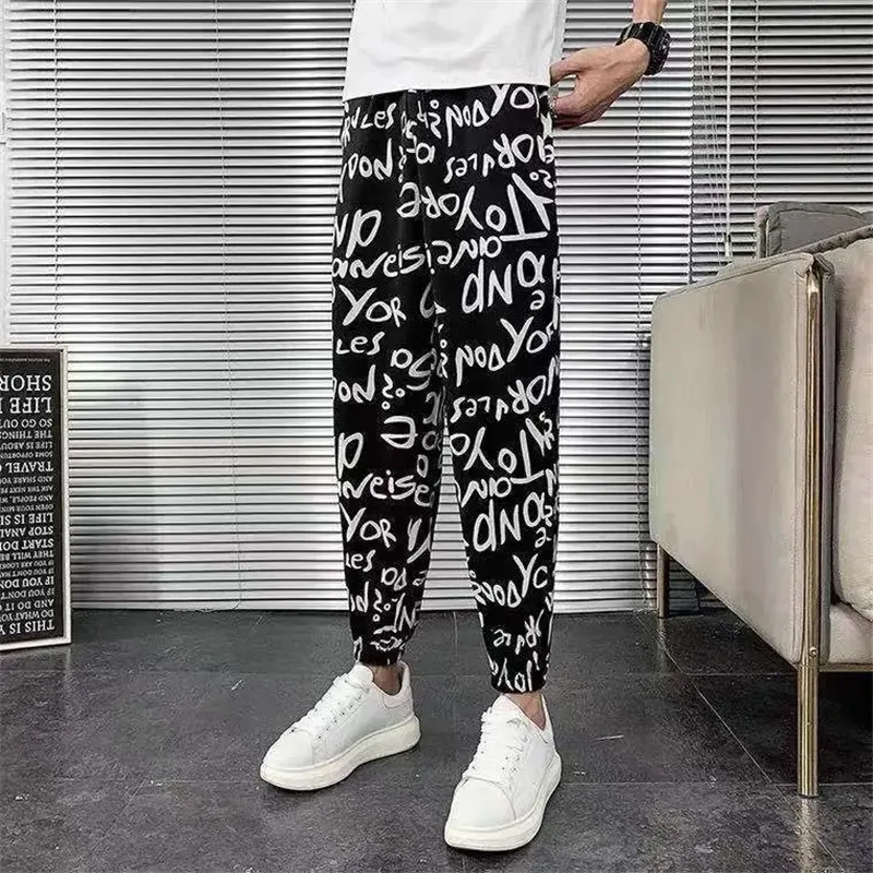 

Spring Autumn New Pants Men High Street Tide Nine Points Pants Harun Casual Pants Korea Fashion Baggy Pantalones Hombre 2023