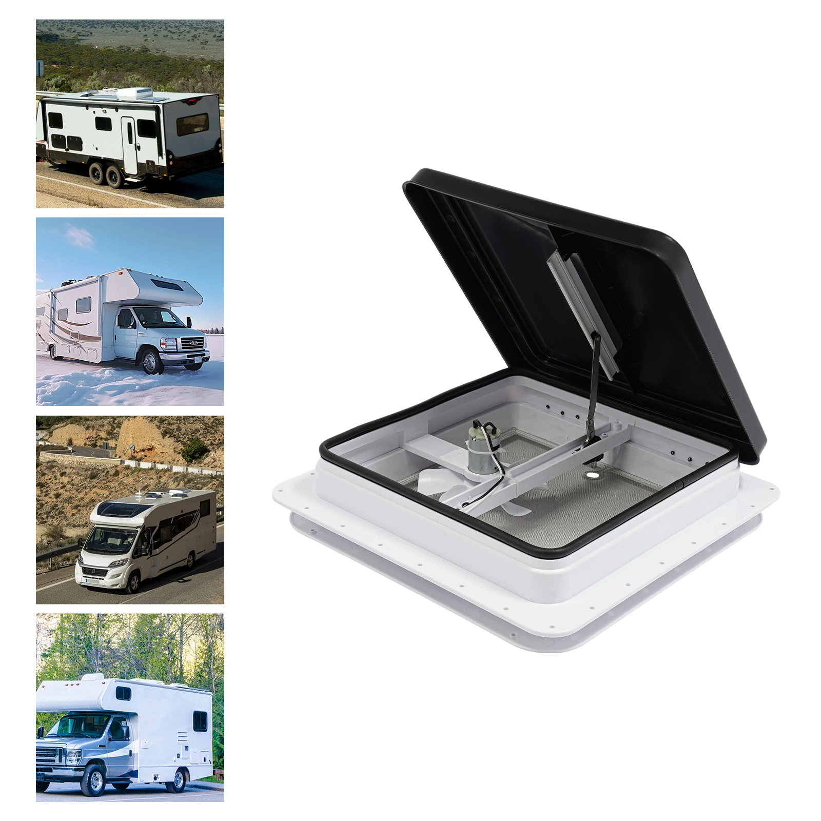 فتحة السقف قافلة سقف هود نافذة السقف كوة تنفيس للقافلة أو RV 42x42 سم مع شاشة الخصوصية للقافلة/الشاحنة/شاحنة