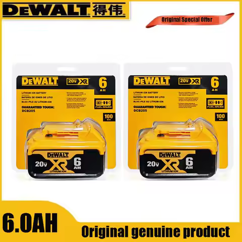 Original DEWALT battery 20V, 6AH rechargeable lithium-ion battery DCB206,compatible with DEWALT tool battery,DEWALT 20V battery