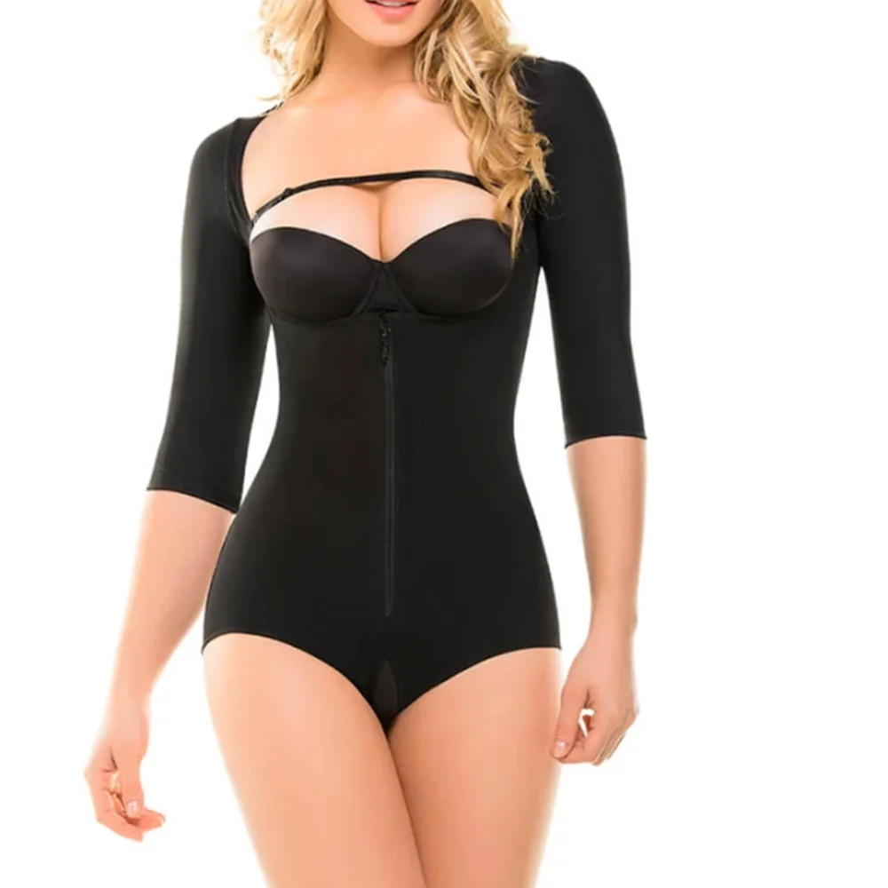 Full Body Shapewear Half-Sleeves Fajas Colombian Triangular Corrective Underwear Tummy Control Sexy Butt Lifter Corset Bodysuit