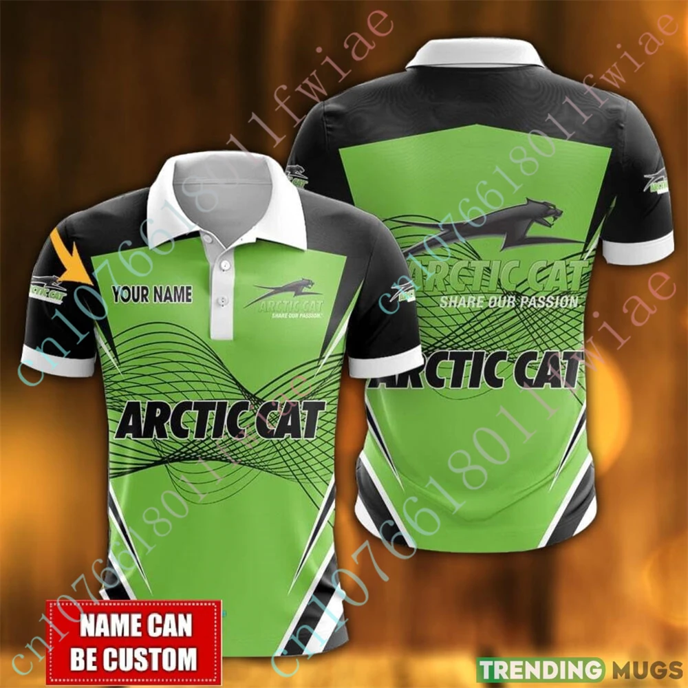 Arctic Cat Kleding Anime T Shirt Voor Mannen Unisex Golf Wear Harajuku Korte Mouw Casual Polo Shirts En Blouses Custom Logo