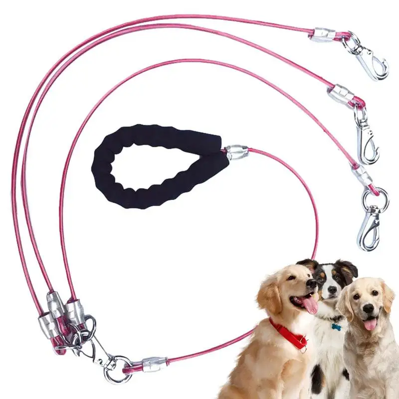 Dog Leash With Lobster Claw Clasp Pet Running Leash With Anti-Slip Handle 4.8ft Long Leash With Carabiner Clip Tangles Free