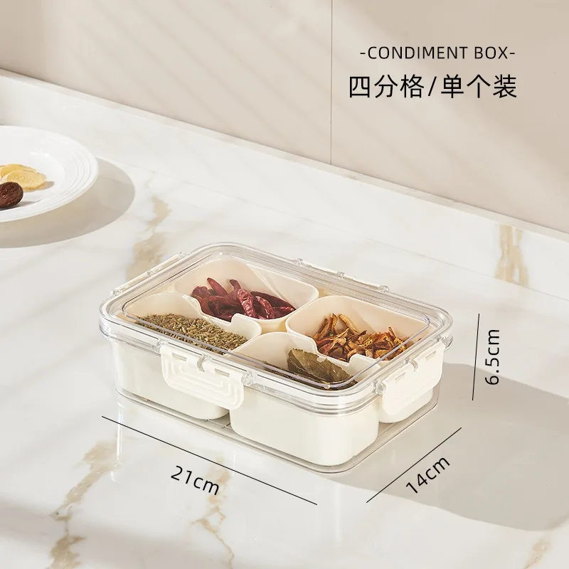 8 Grids Divided Serving Tray Storage Box Kitchen Portable Sub-format Seasoning Separator Box Fresh-keeping Snack Fruits Food Box