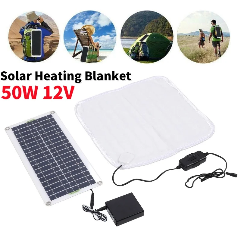 

50 Вт 12 В моно-поликристаллический кремниевый солнечный электрический одеяло грелка для домашних животных обогреватель с коробкой для хранения энергии для уличного автомобиля