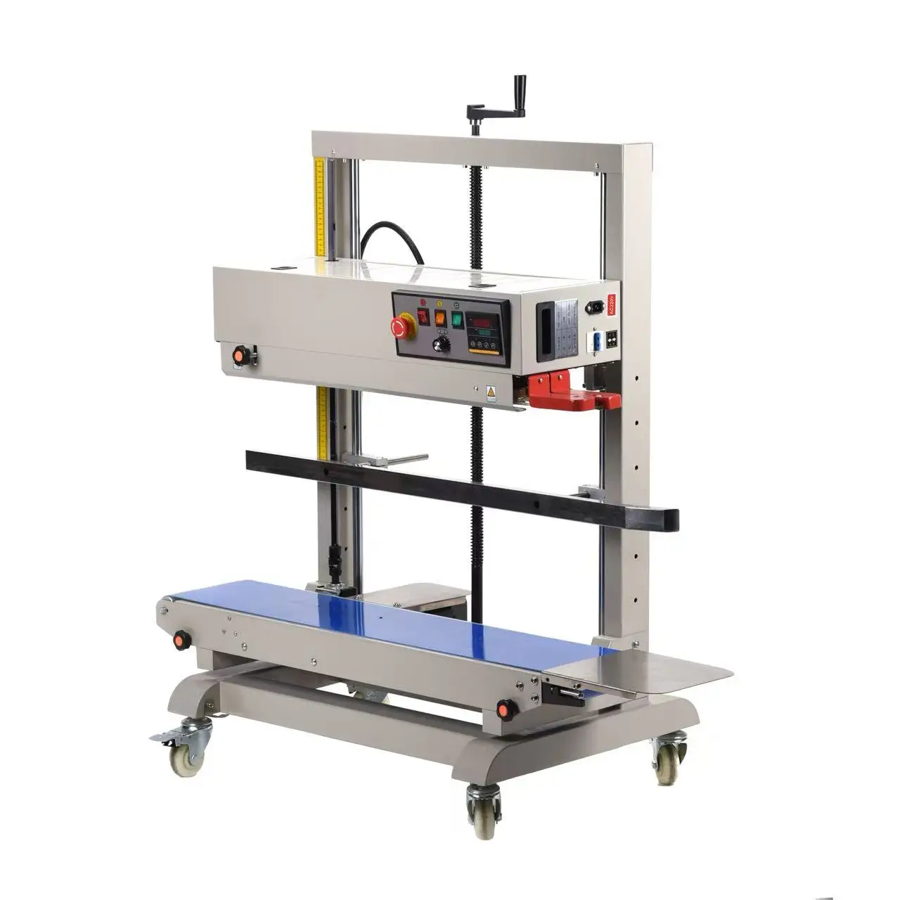 Vertical Continuous Band Sealer, Industrial Heat Sealer, Plastic Bag Packaging Machine, Impulse Sealer, 1100W Sealing Equipment