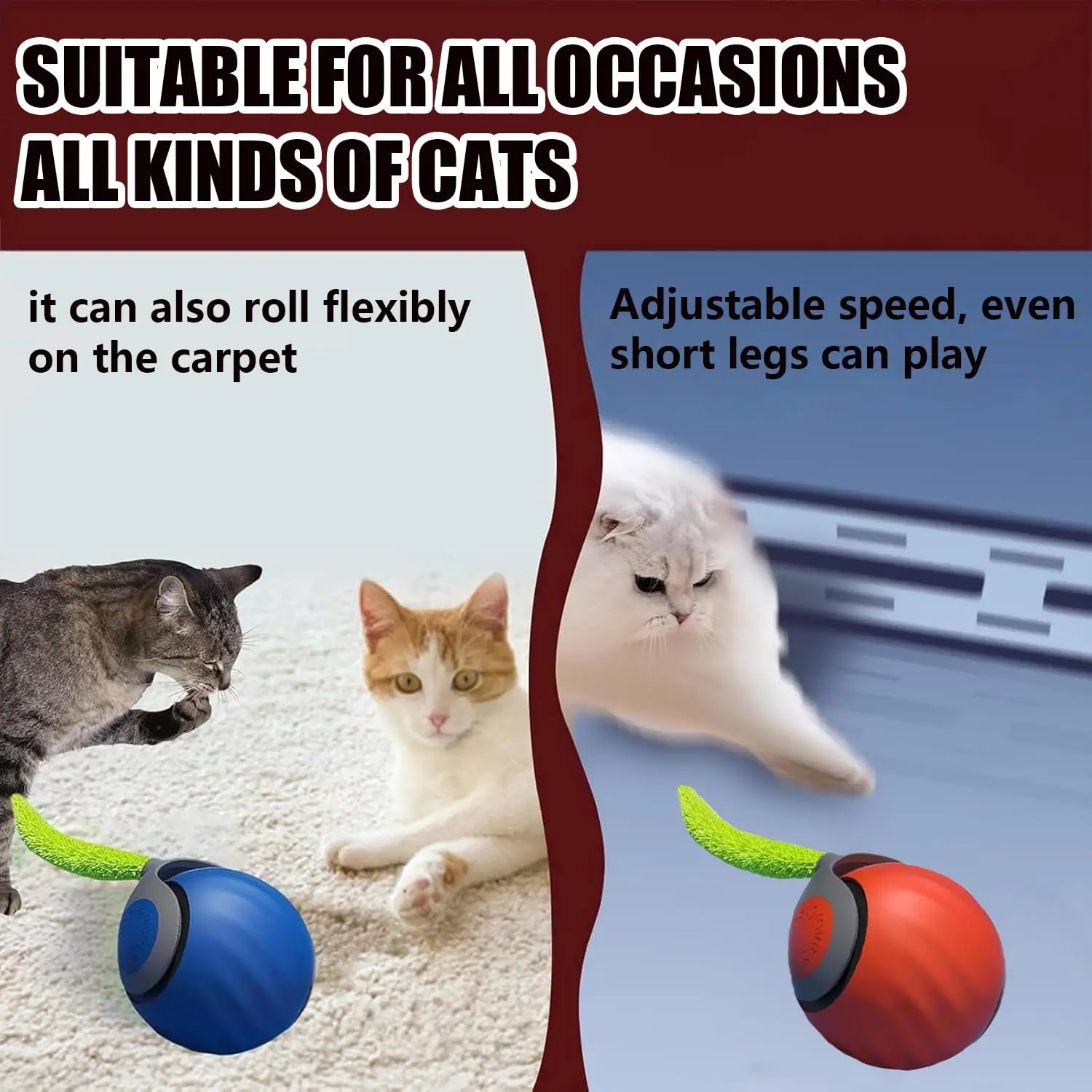 Speedy Tail 2.0 Cat Toy Interactive Cat Toy Interactive Cat Toys for Indoor Cats Smart Interactive Cat Toy Ball with Tail