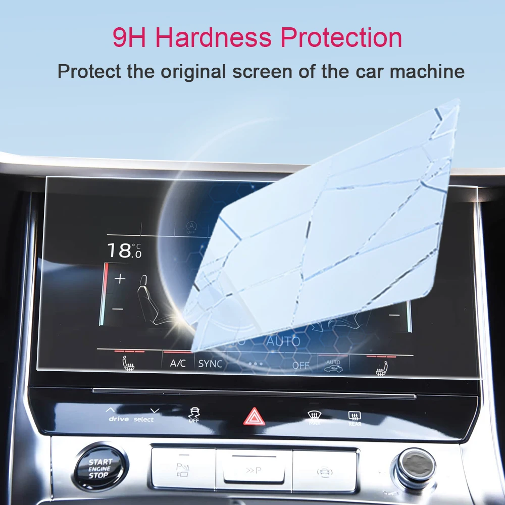 Für Audi A6/A7 C8 2019-2024 Auto-Mittelkonsole GPS LCD-Bildschirm Schutzfolie Gehärtetes Glas Film Fingerabdruck- und Kratzresistent – Detail 2