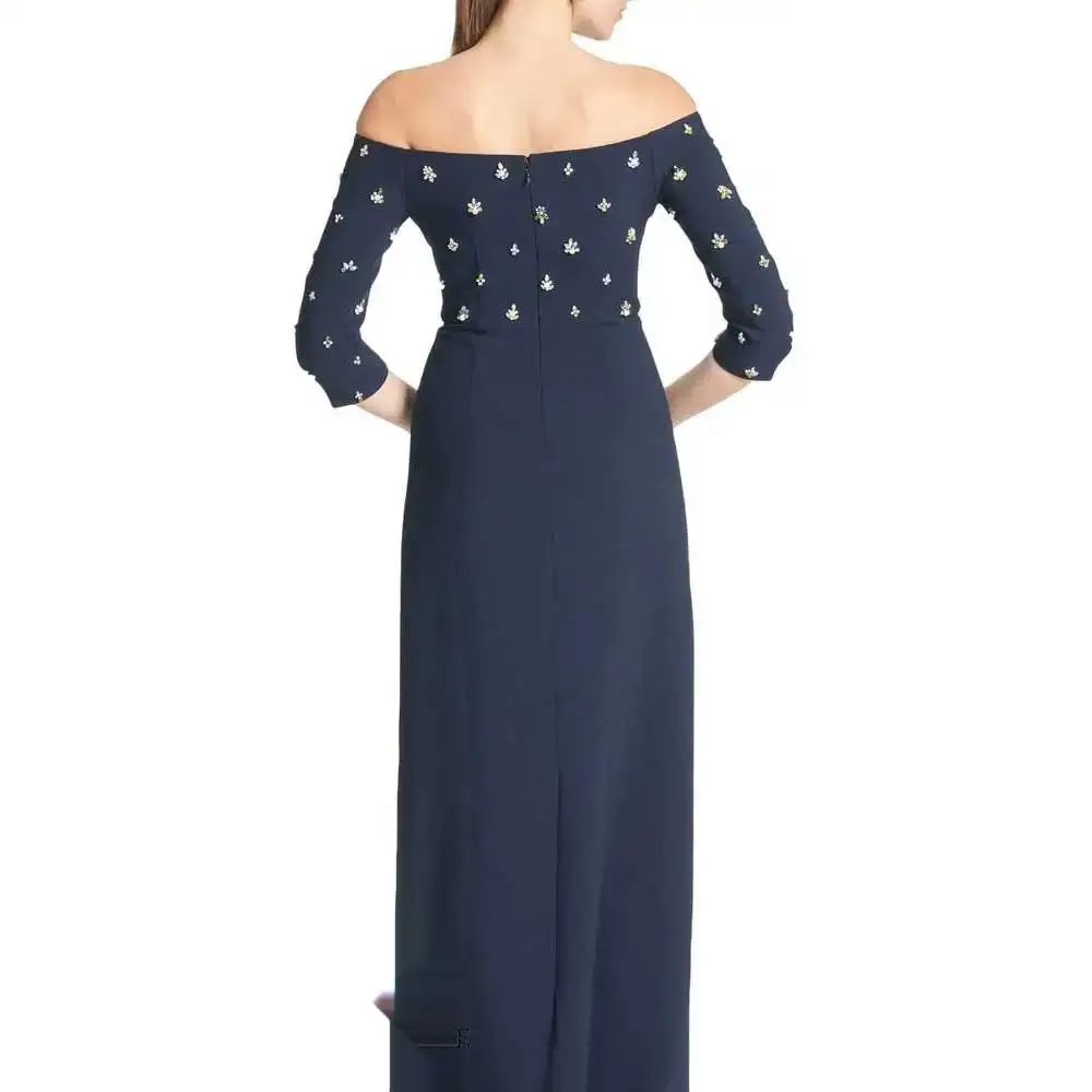 Robe de soirée de luxe à manches longues pour femme, robe de longueur au sol, fête de mariage élégante, tout ce qui est arabe, été, anniversaire, 2024