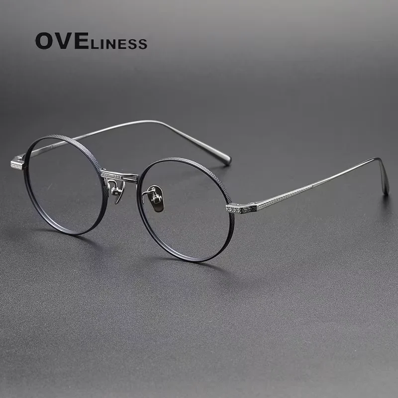 

Pure Titanium Round Vintage Retro Glasses Frame eyeglasses Frames Men Women Spectacles Frame High Quality eyewear