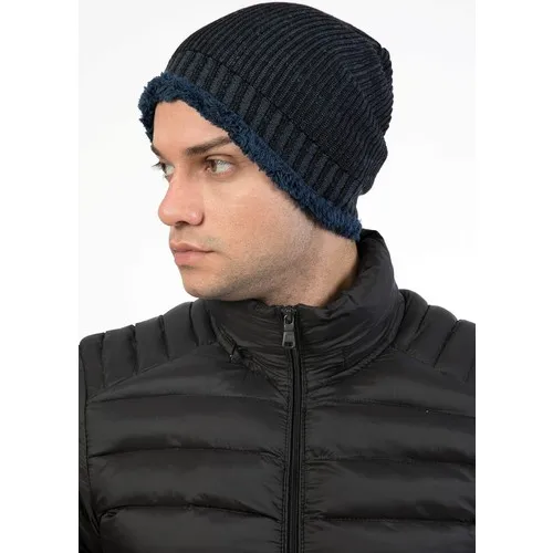 Mossta With Furs Inside Men 'S Navy Beret