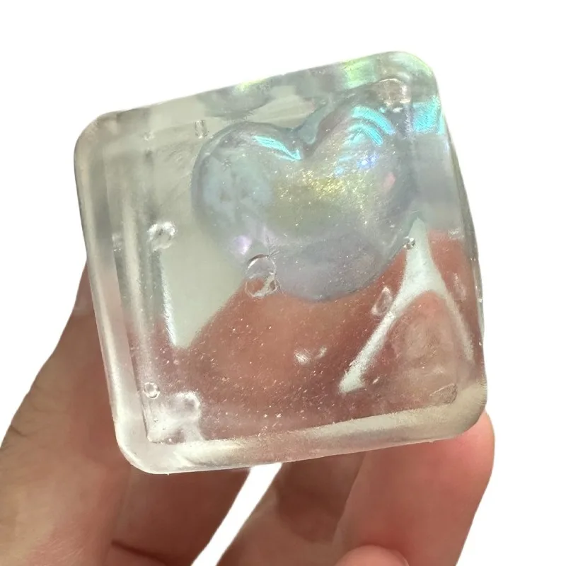Leuchtendes herzförmiges Maltose-Squeeze-Spielzeug, der nachts glänzt, Squishy Mochi, Dekompressionsspielzeug, weiches, langsames Rebound-Spielzeug, Weihnachtsgeschenke – Detail 4