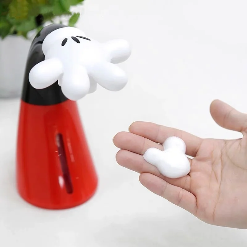 Disney Cartoon Mickey Mouse Automatic Induction  Soap Dispenser Machine Intelligent Foam Anime Christmas Day Gift Model Ornament